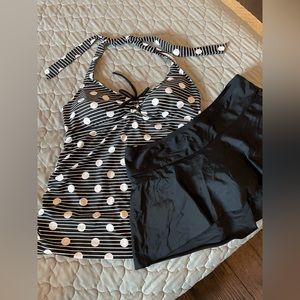 Oh Baby by Motherhood polka dot swim suit